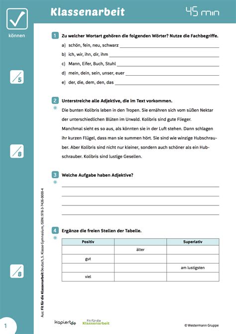 Klassenarbeit Nominale Wortarten Rechtschreibung Lernen Wortarten Wortarten Deutsch