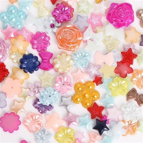 20 200pcslot Random Mixed Imitation Pearl Star Bow Flower Beads
