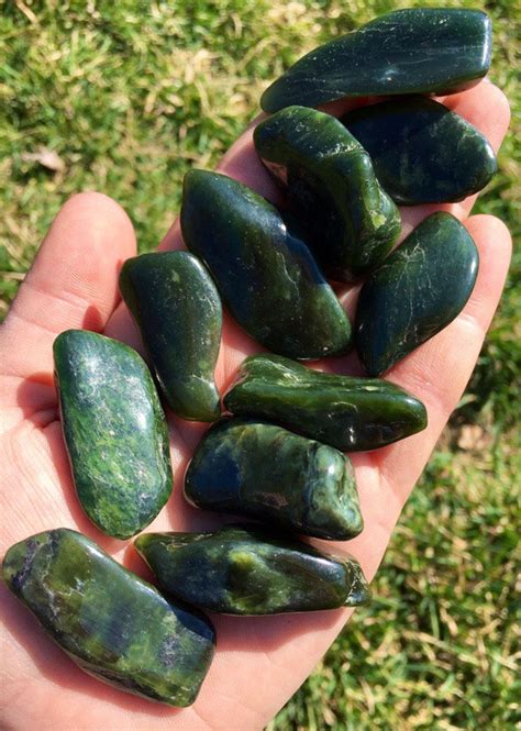 Nephrite Jade Stone Tumbled Stones Healing Crystals And Etsy