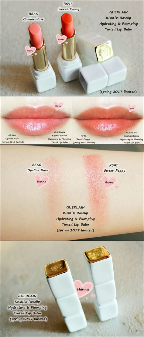 Guerlain Kisskiss Roselip Hydrating And Plumping Tinted Lip Balm：r566 Opaline Rose R541 Sweet