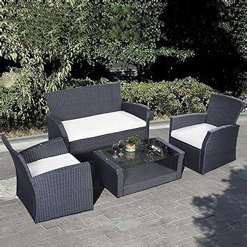 Giantex 4 PCS Patio Rattan Wicker Sofa Set Cushioned Furniture Garden
