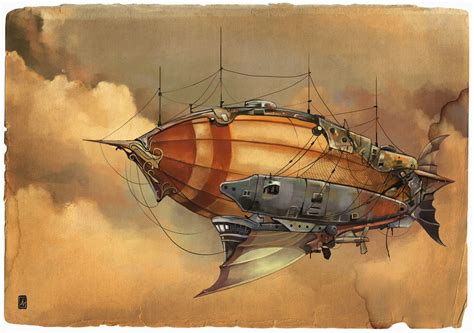 Airship Illustration Anton Veretinskiy Steampunk Ship Steampunk