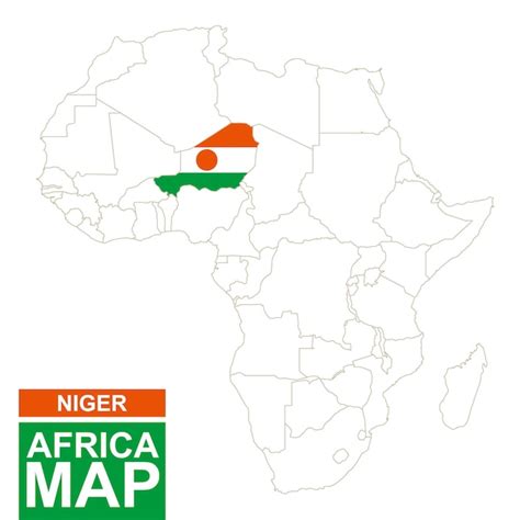 Premium Vector Africa Contoured Map With Highlighted Niger Niger Map