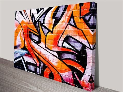 Orange Abstract Street Art Canvas Framed Graffiti