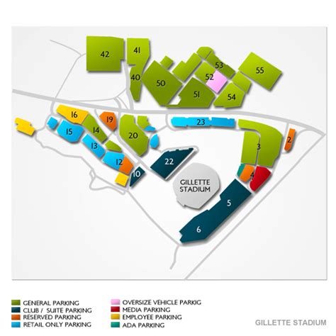Gillette Stadium Parking Gillette Stadium Parking Map Vivid Seats