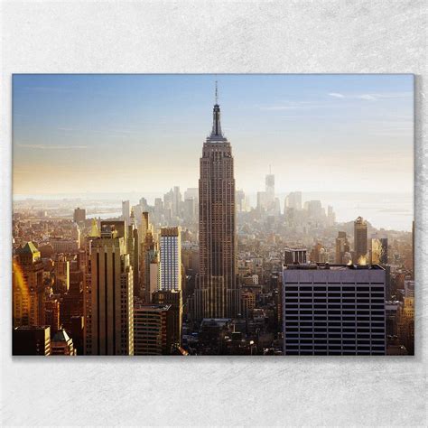 City Imposing Skyscrapers New York Picture Canvas Print Ct137