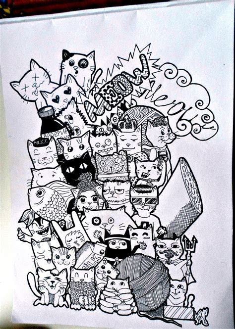 Doodle Cats By Natalia Pokrovskaya By Nataliapokrovskaya On Deviantart