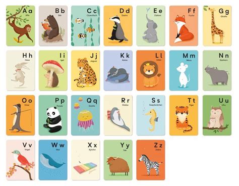 Kostenloses buchstaben alphabet zum anmalen und ausdrucken für kinder. ABC Alphabet Cards Set, DIN A6 (105 x 148 mm) | Abc poster ...