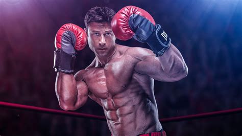 Muscle Man With Boxing Gloves Hd Boxing Wallpapers Hd Wallpapers Id