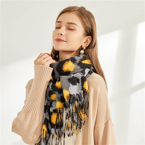 Buy Autumn And Winter New Mens And Womens Leopard Print Cashmere Scarves Womens Fashion