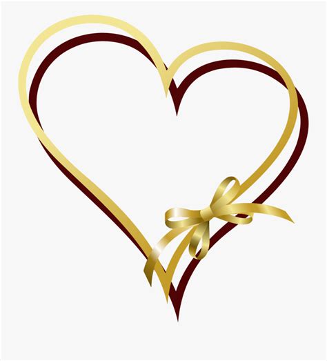 Ribbon Gold Clip Art Gold Love Heart Png Free Transparent Clipart