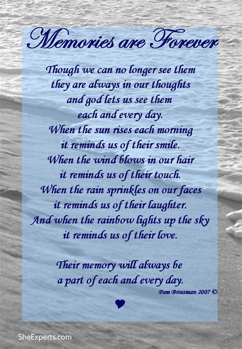 Memories Last Forever Poem Welcome To Repin And Share Enjoy Sympathy