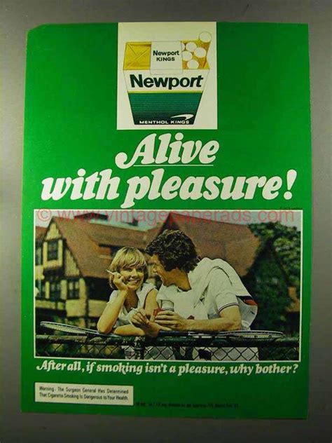 1973 Newport Cigarettes Ad Alive With Pleasure