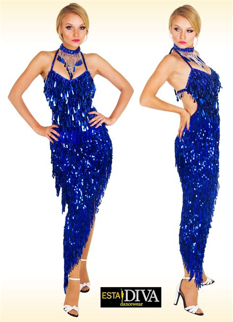 Latin Salsa Dress Galana Franja Sequin Fringe Dress 22 €19800 Esta Diva Dancewear