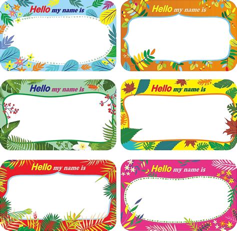 300 Pcs Name Tag Label Sticker In 6 Designs With
