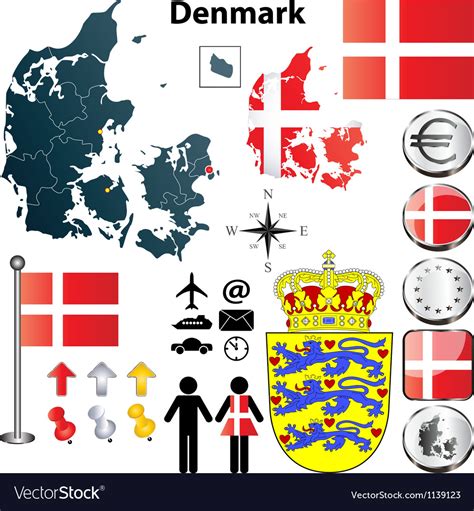 Denmark Map Royalty Free Vector Image Vectorstock