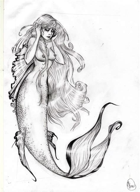 Mermaid Sketch By Veraart On Deviantart Mermaid Sketch Mermaid Art