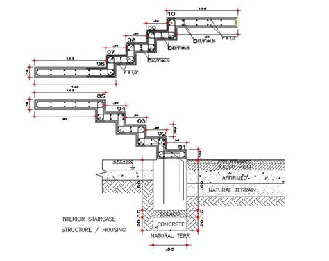 Reinforced Concrete Staircase Plan Cadbull