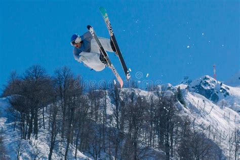 2017 04 Sochi Russia Festival Newstarcamp Skier Jumps From A High