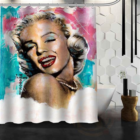 Custom White Dress Style Sexy Marilyn Monroe Shower Curtain Bath Curtains In Shower Curtains