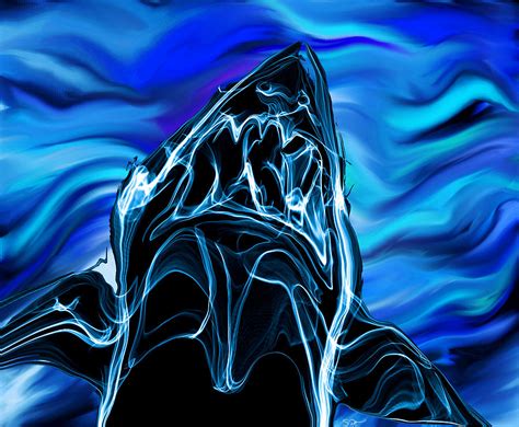 Great White Sharks Smile Digital Art By Abstract Angel Artist Stephen