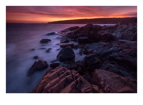 Otter Point Sunset Acadia National Park Maine Joseph Rossbach