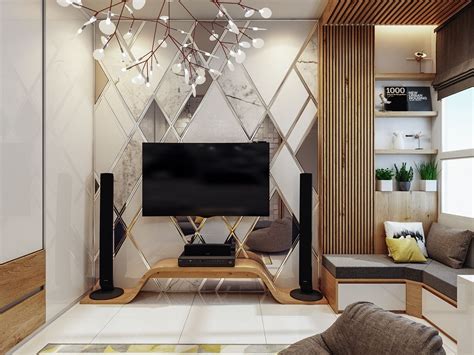 Yellow House Chị Vân On Behance Living Room Tv Wall Luxury Living
