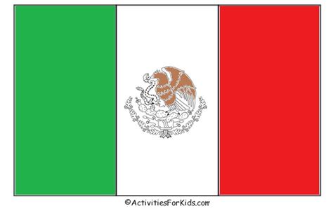 Mexican Flag Coloring Page Cinco De Mayo Craft