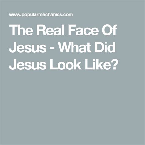 The Real Face Of Jesus What Did Jesus Look Like Jesus Face