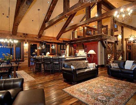Rustic Open Floor Plan Love The Size And Location Of The Loft