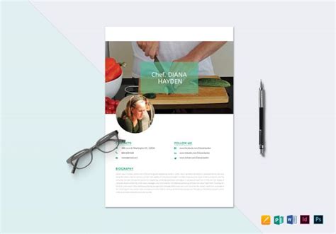 Chef Resume Design Template In Psd Word Publisher Indesign Apple Pages