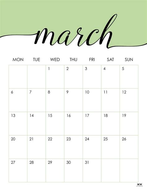 Printable March 2023 Calendar 31 Free Planner Pages Monthly Planner