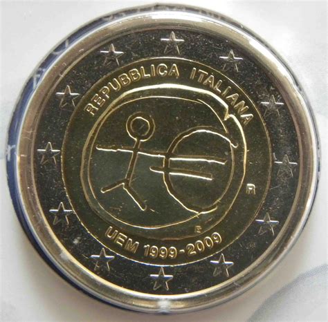 Italien 2 Euro Münze 10 Jahre Euro Wwu Uem 2009 Euro Muenzentv