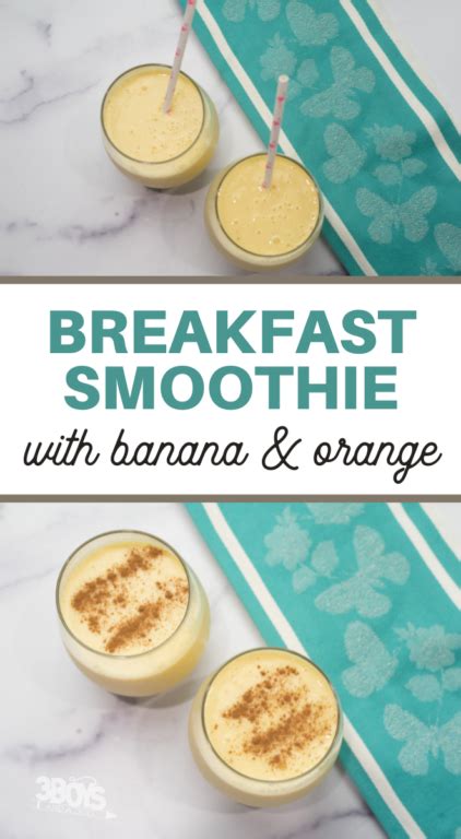 Orange Banana Yogurt Smoothie Breakfast Beverage