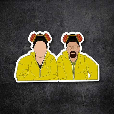 Sticker De Breaking Bad Walter Y Jessy En Trajes Amarillos Sticker