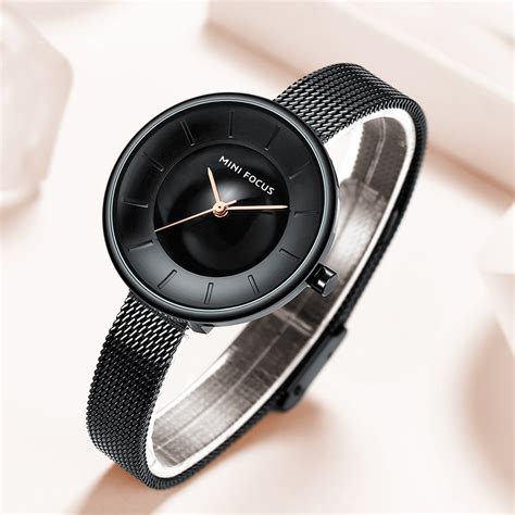 women s wrist watch quartz black dial analog ultra thin casual wristwatch gilrs ebay