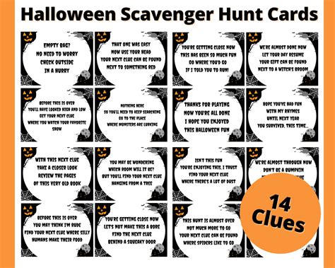 Editable Halloween Scavenger Hunt Clues Treasure Hunt Clues Etsy