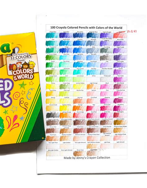 Crayola Colored Pencils Color Chart Ubicaciondepersonascdmxgobmx