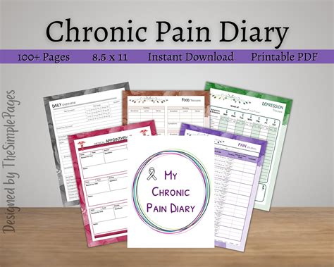 Chronic Pain Diary Depression Journal Sleep Log Symptom Etsy