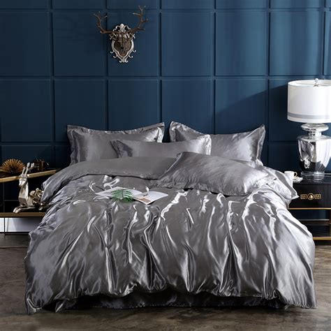 Shop wayfair for the best luxury satin bedding sets. 2020 New 100% pure satin silk solid color bedding set Home ...