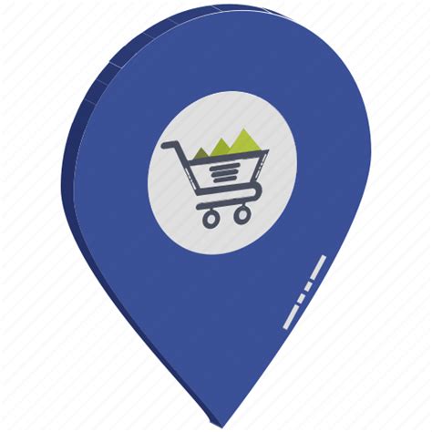 Cart in gps, shopping area, shopping center, shopping location, shopping location pin, shopping ...