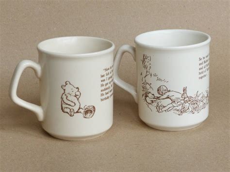 Vintage Winnie The Pooh Mugs Very Collectible Eh Shepard Etsy