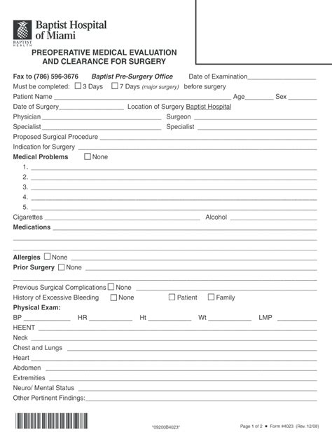Pre Op Clearance Form Pdf Fill Out And Sign Online Dochub