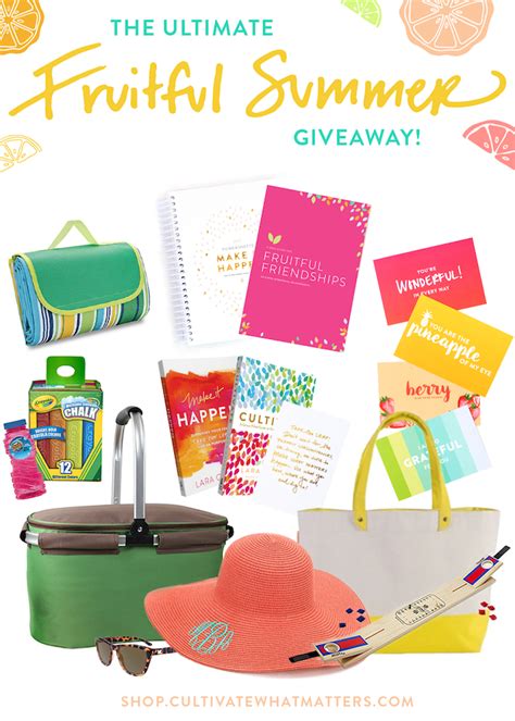 See more ideas about summer giveaway, promo items, company swag. How to Set Summer Goals + The Fruitful Summer Giveaway! | Lara Casey