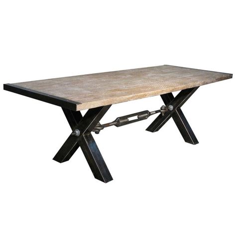 Bold and unique, the striking lumisource x pedestal industrial dining table is the industrial statement you have been searching for. Industrial Steel and Oak Dining Table at 1stdibs
