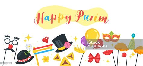 Happy Purim Celebration Banner Stock Illustration Download Image Now