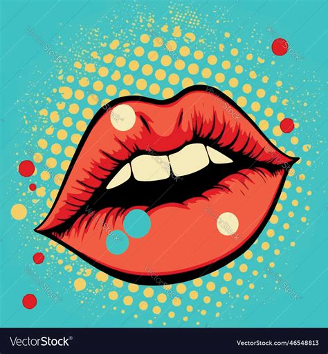 lips pop art sensual mouth fashion poster modern vector image