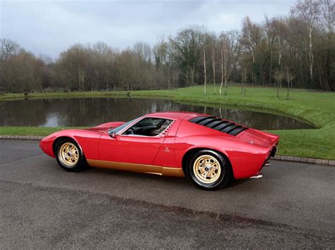 1969 Lamborghini Miura S Red With Gold Wheels And Sills With Tan