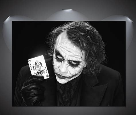 The Joker Heath Ledger Black And White Poster A0 A1 A2
