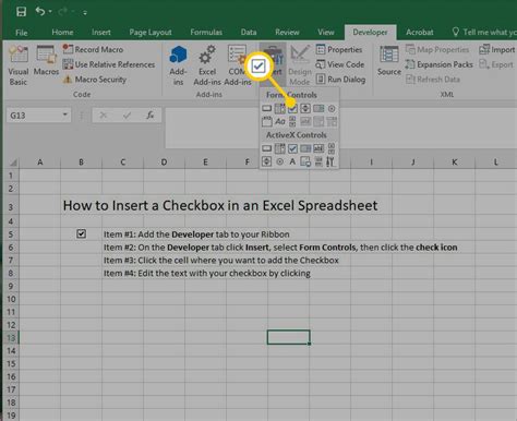 How Do You Insert A Checkbox In Excel Printable Templates